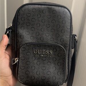 GUESS Black Patterned Messenger Bag